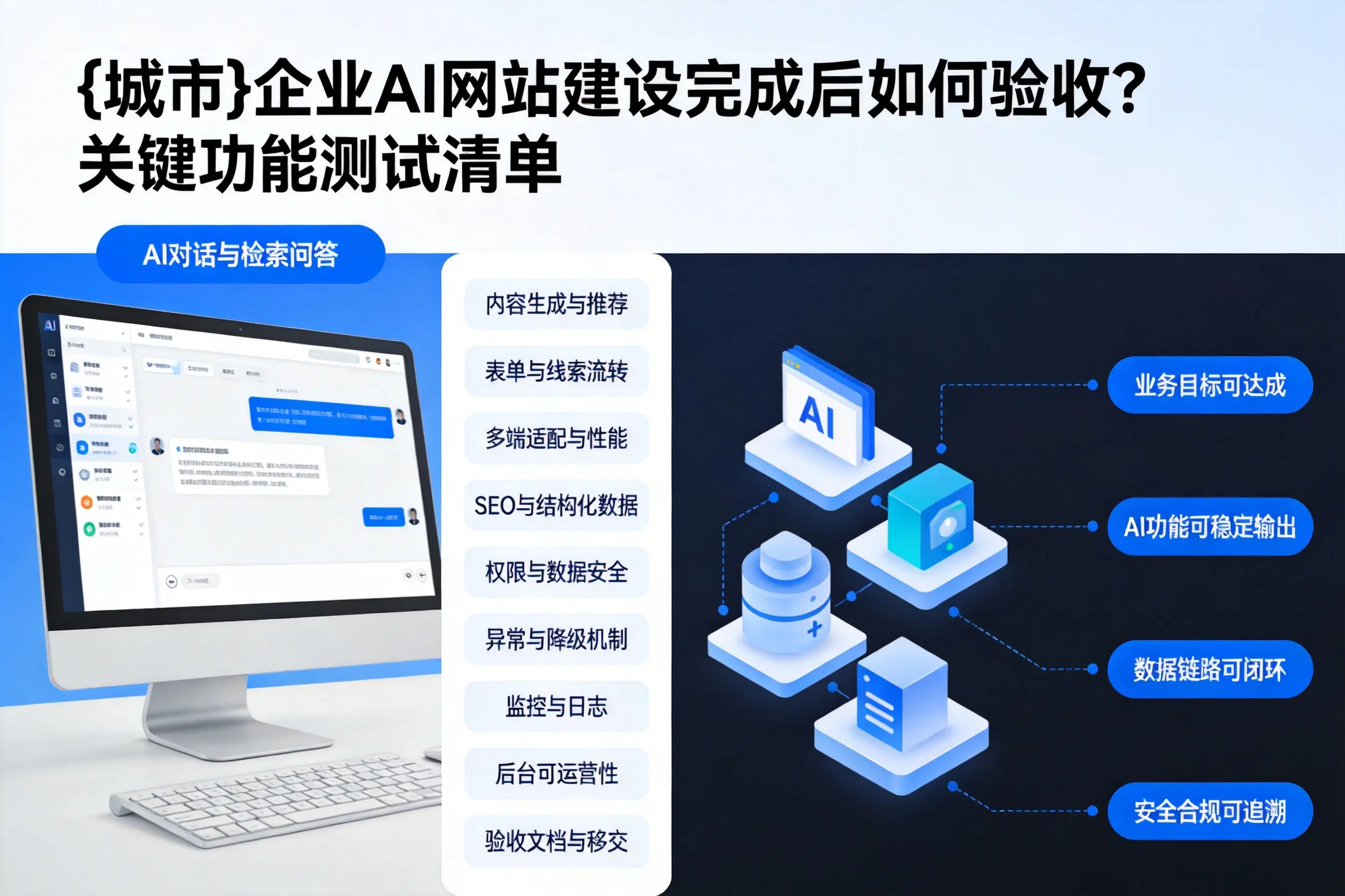 西安企业AI网站建设完成后如何验收？关键功能测试清单