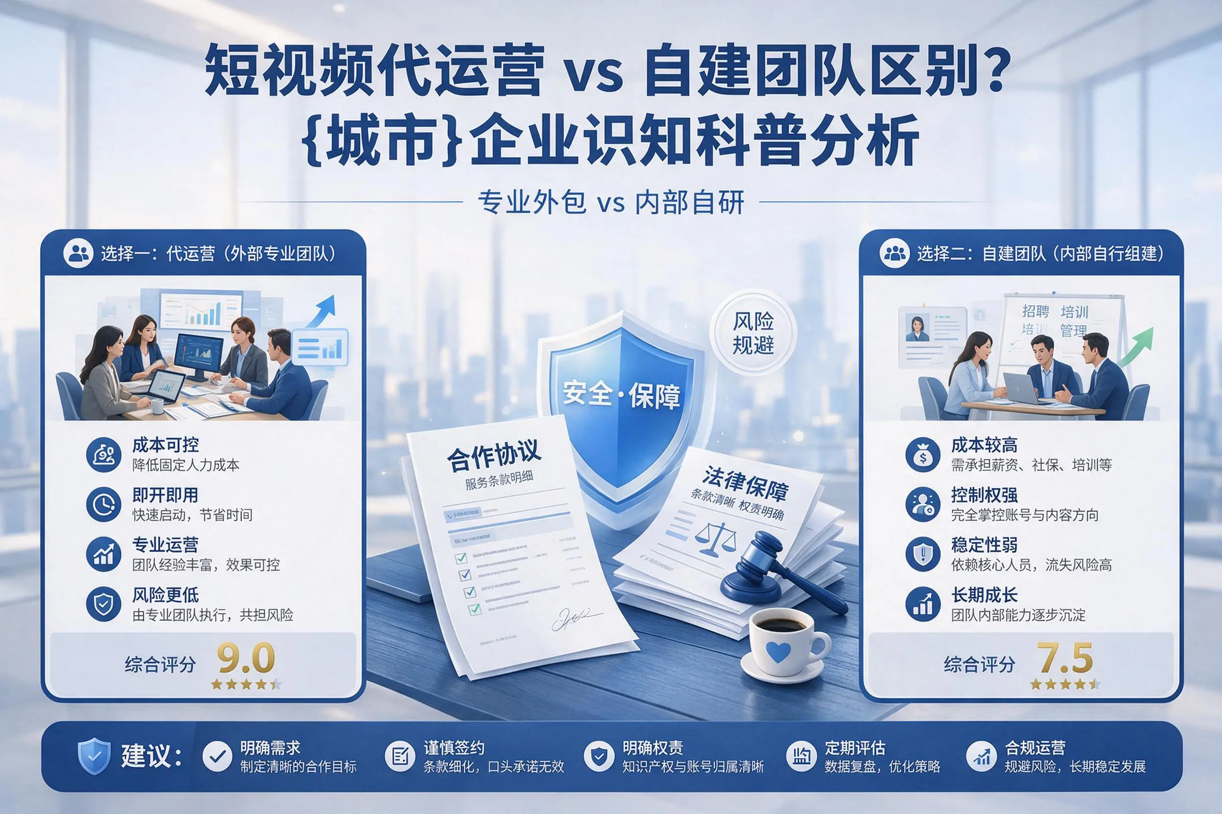 短视频代运营与自建团队区别?西安企业认知科普分析